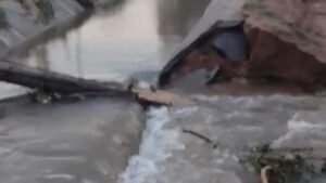 नहर में पानी आते ही टूटी कुतियाना माइनर, 60 फीट के कटाव से खेतों में भरा पानी