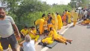 गोगामेड़ी जा रहे श्रद्धालुओं से भरी ट्रैक्टर-ट्रॉली को ट्राले ने मारी टक्कर, 36 श्रद्धालु घायल